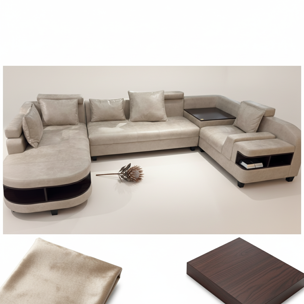 Clarence U-Shape Sectional Corner Sofa.